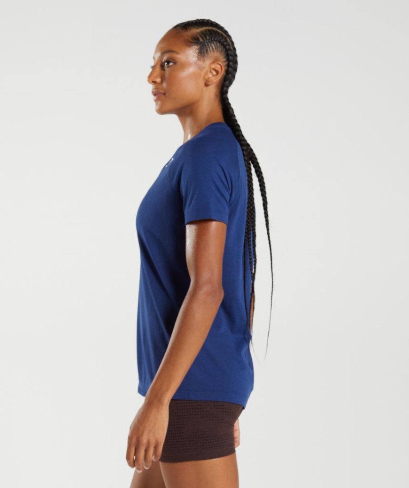 Women's Gymshark Vital Seamless 2.0 Light T-Shirts Blue | CA 68D5AN